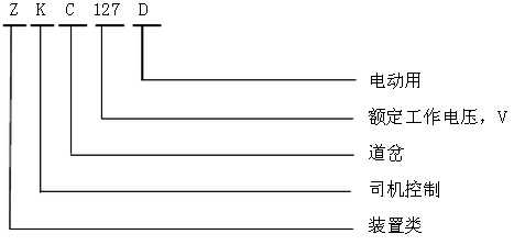 ZKC礦用電動司控道岔裝置型號含義